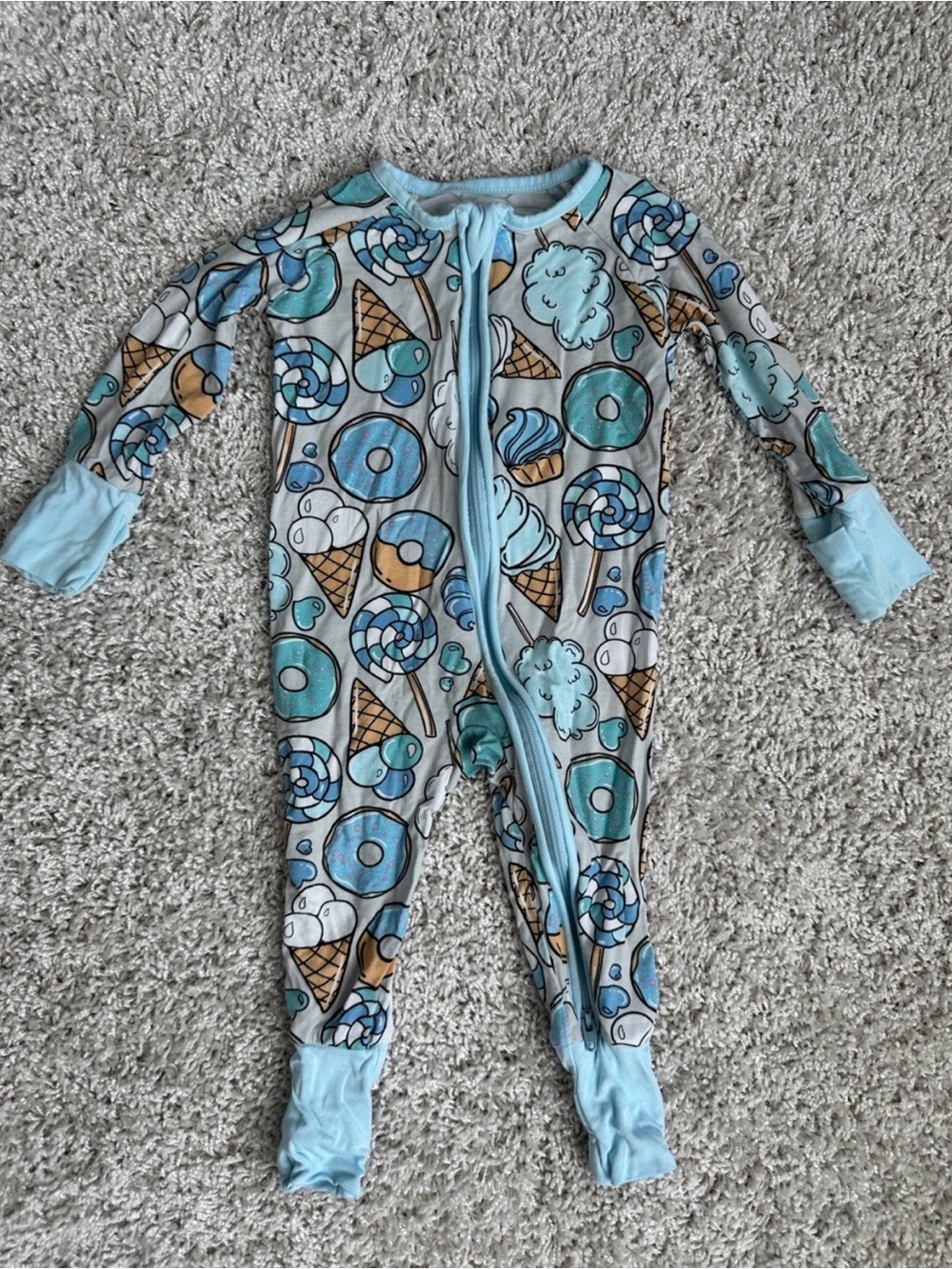 Little Sleepies Blue Ice Cream & Donut Pajamas
